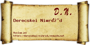 Derecskei Nimród névjegykártya